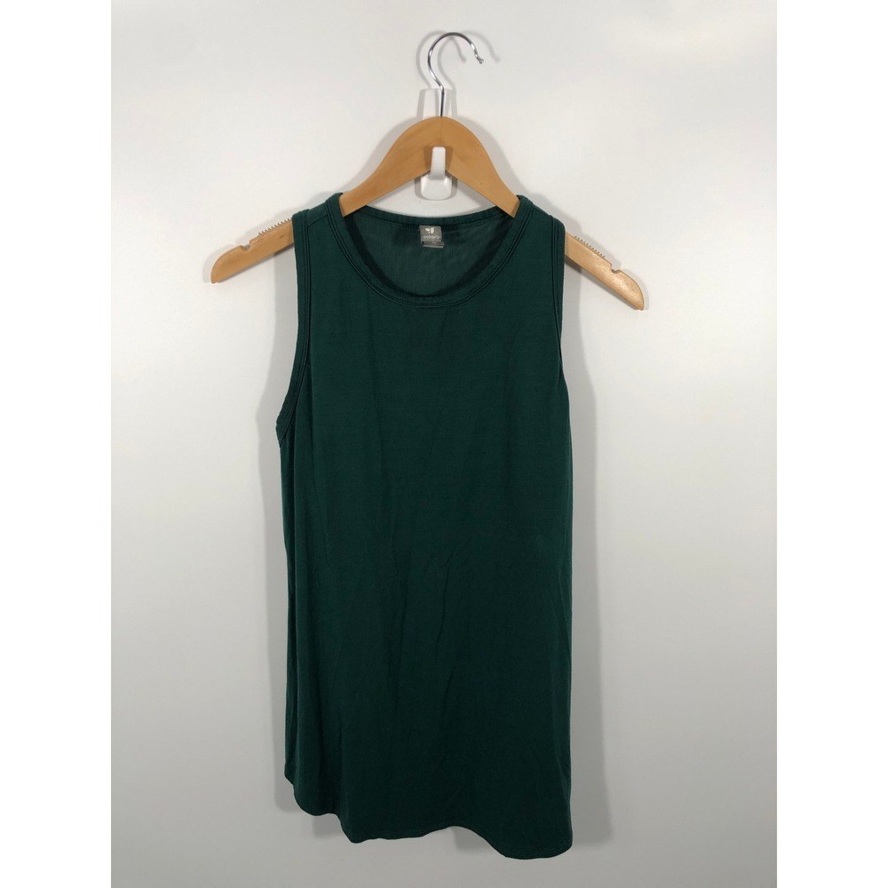 Shebird Freedom Racerback Tank Womens 6 Green Built in Sports Bra Gym Yoga Run